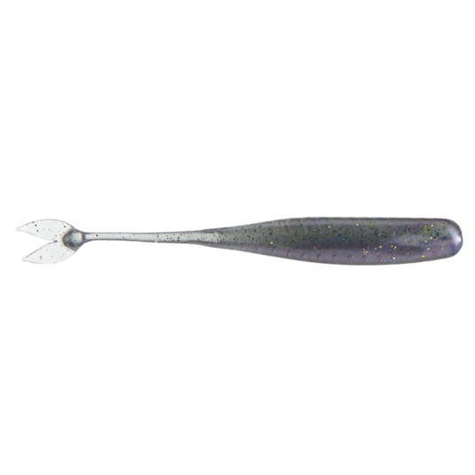 6th Sense Juggle Minnow soft plastic trailer with fork tail and 3D ridgelines for multi-rig bass fishing. Minnow Juice
