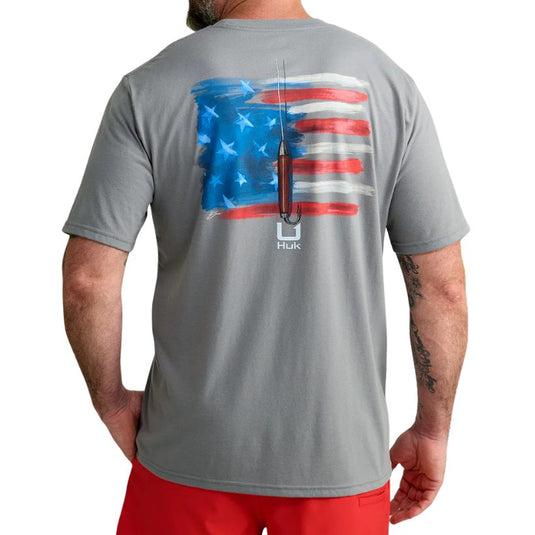 Huk KC Americana Series T-Shirt – Cotton Performance Blend Fishing Tee with Patriotic Graphic Design