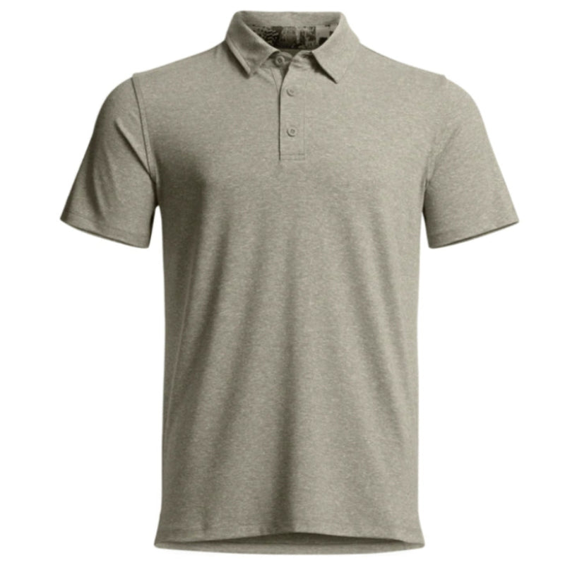 Load image into Gallery viewer, Sitka Essential Short Sleeve Polo – lightweight performance shirt with UPF 50+, odor control, and breathable stretch fabric. Oak Heather