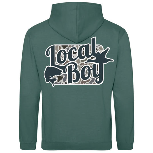 Local Boy Outfitters Brushwood Hoodie – Open Season Localflage with kangaroo pocket and chest logo