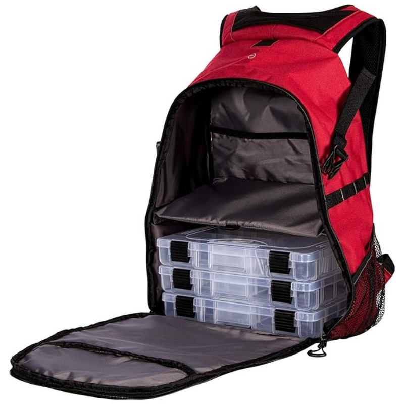 Load image into Gallery viewer, Plano E-Series Tackle Back Packs - Red - Open Lid
