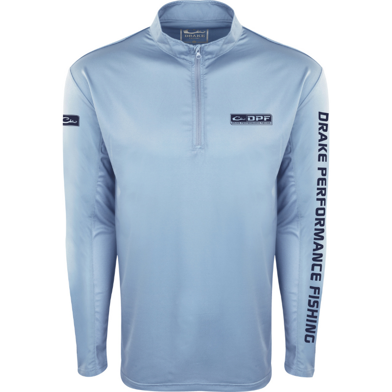 Load image into Gallery viewer, Shield4 Arched Mesh Back 1-4 Zip Long Sleeve - Light Blue