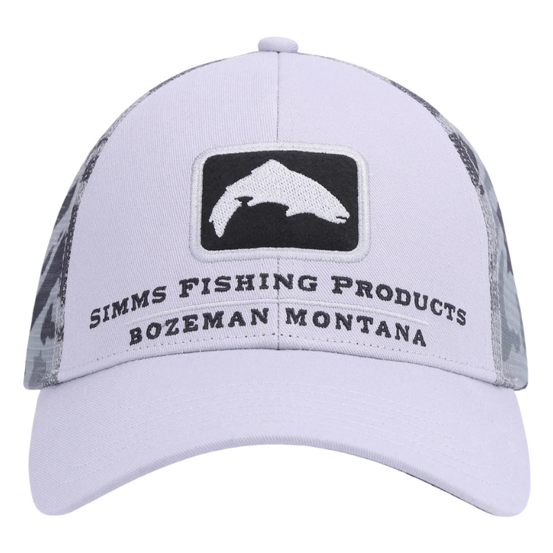 Load image into Gallery viewer, Simms Trout Icon Trucker Hats - Ghost Camo Steel