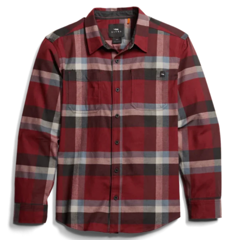 Load image into Gallery viewer, Sitka Ashland Lightweight Flannel Shirt - Dark Red Fall