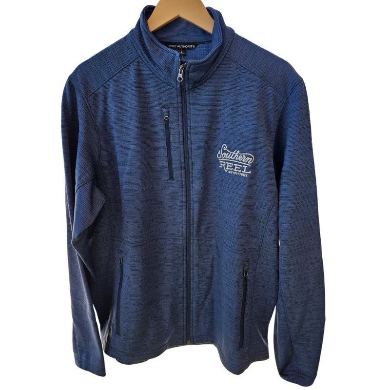 Load image into Gallery viewer, Southern Reel Outfitters Men's Port Authority Full Zip Jackets - Black Navy Heather