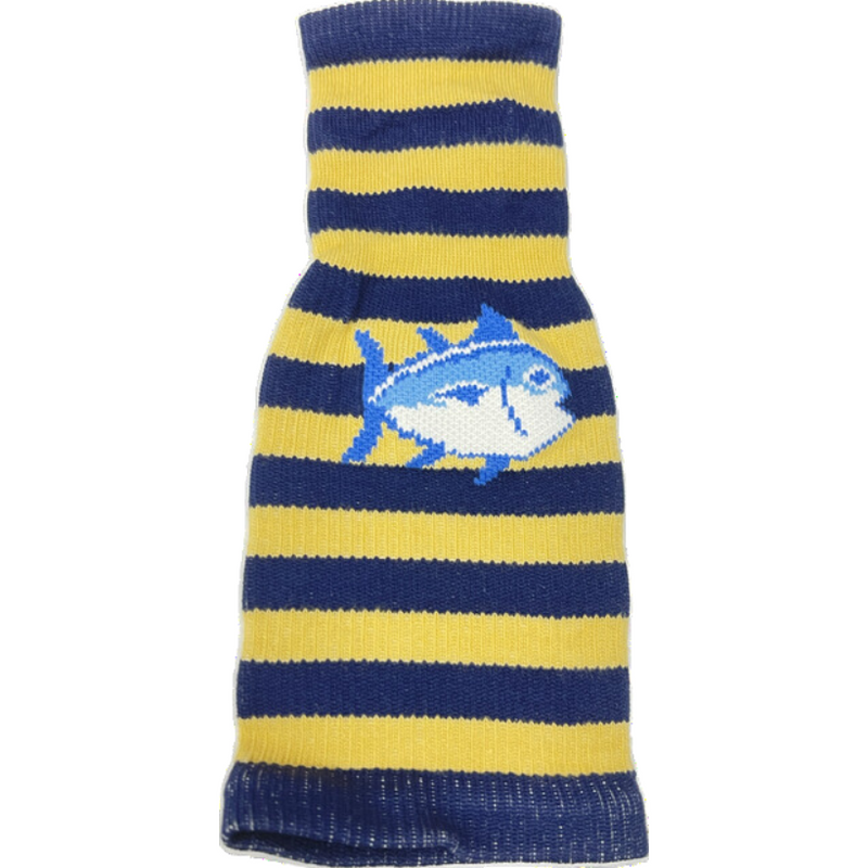 Load image into Gallery viewer, Southern Tide Bottle Sock - Navy and Yellow