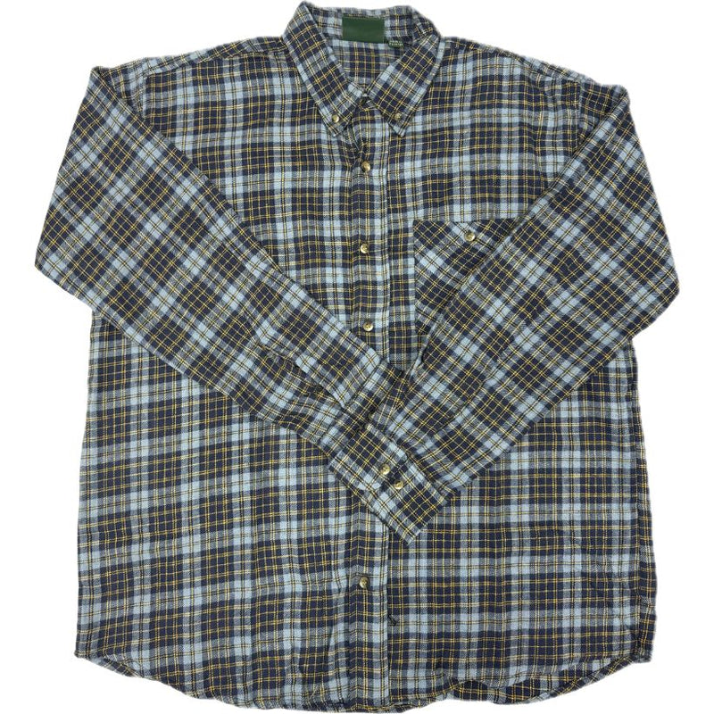 Load image into Gallery viewer, Stillwater Mens Flannel Long Sleeve Shirt - Blue and Yellow