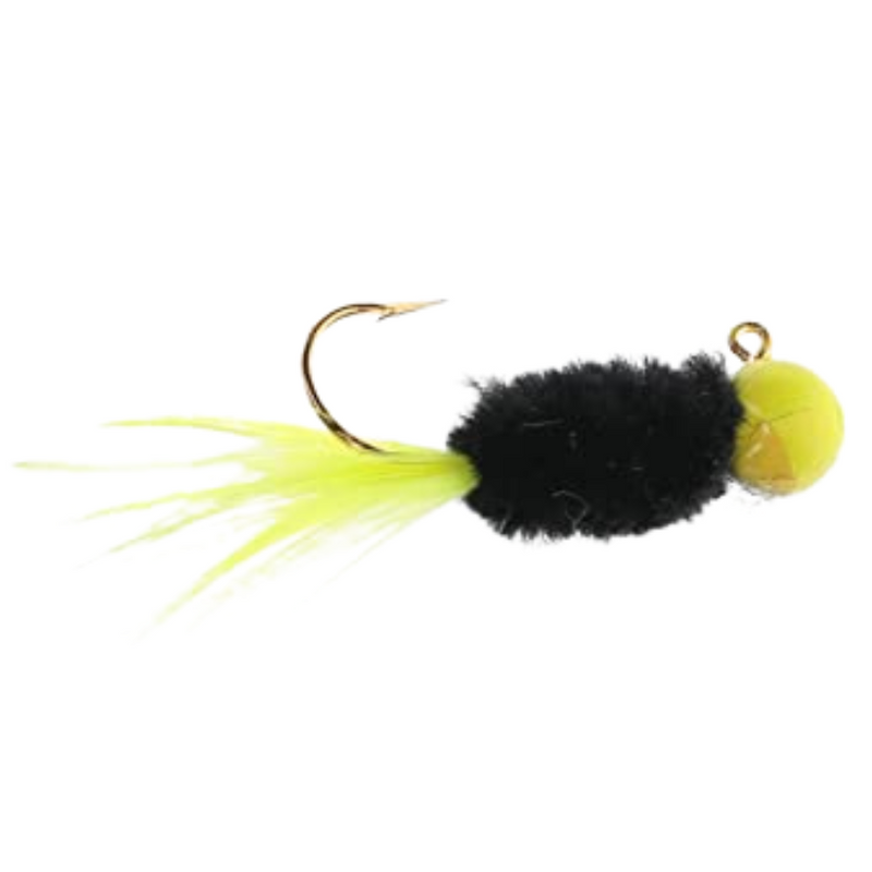 Load image into Gallery viewer, Strike King Mr. Crappie Slab Daddy Live Hair Jig - Tuxedo Black Chartreuse