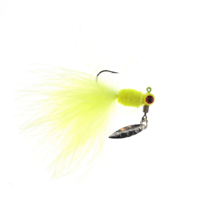 Load image into Gallery viewer, Strike King Mr. Crappie Maribou Sausage Spin Chartreuse Shiner