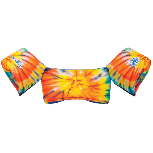 Airhead Water Otter Kids Life Jacket – Bright tie-dye design with colorful swirls