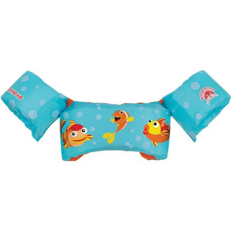 Load image into Gallery viewer, Airhead Water Otter Kids Life Jacket – Underwater fish theme with vibrant aquatic creatures
