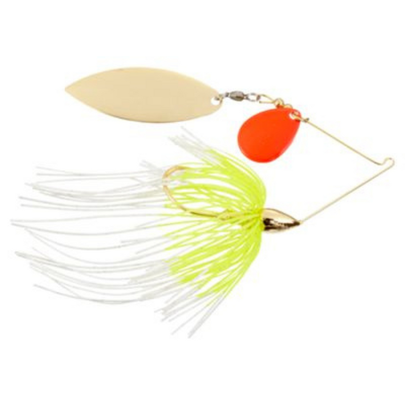 Load image into Gallery viewer, War Eagle Gold Colorado Willow Spinnerbaits - White Chartreuse Red Kicker
