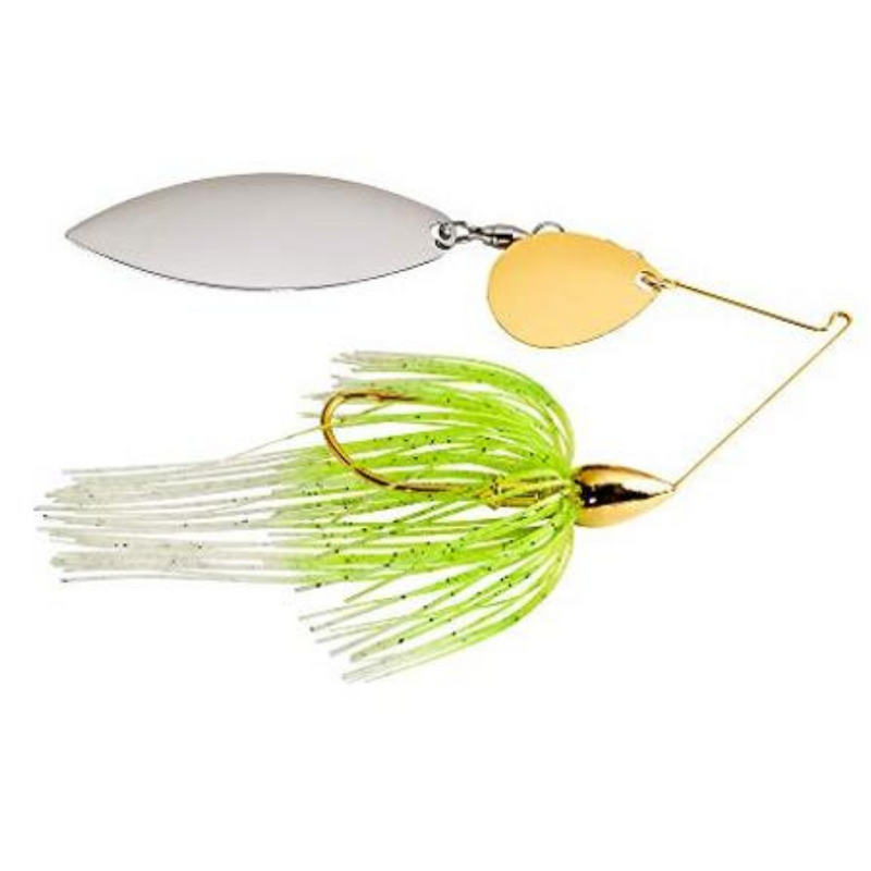 Load image into Gallery viewer, War Eagle Gold Colorado Willow Spinnerbaits - White Chartreuse Reverse Blades
