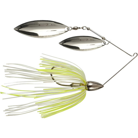 War Eagle Double Willow Spinnerbaits - White Chartreuse Pearl