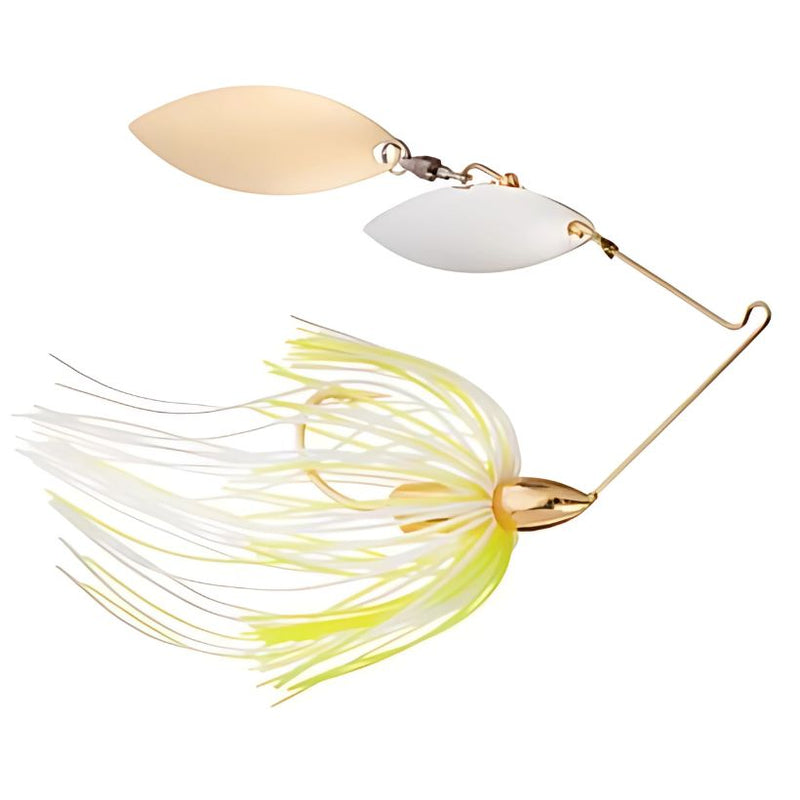 Load image into Gallery viewer, War Eagle Gold Screamin Eagle Double Willow Spinnerbaits - Hot White Chartreuse