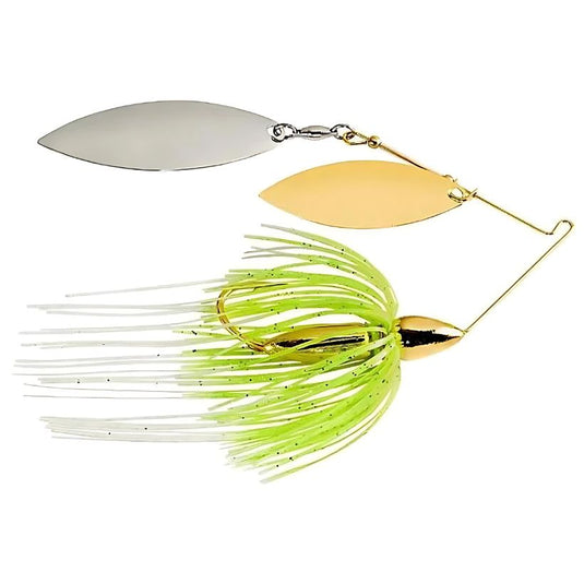 War Eagle Gold Screamin Eagle Double Willow Spinnerbaits - White Chartreuse Reverse Blades - Gold