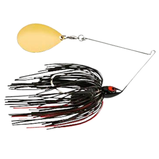 War Eagle Night Time Spinnerbaits - Gold Blade Black Red