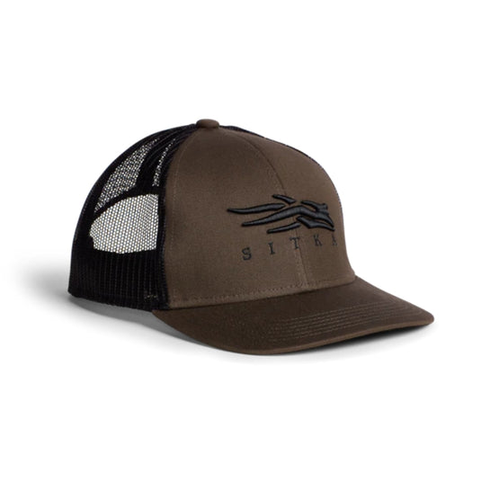 Sitka Icon Mid Pro Trucker Hat – structured mesh-back snapback cap with SITKA logo and adjustable fit