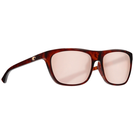 Costa Cheeca Womens Sunglasses - Shiny Rose Tortoise Copper Frames Silver Mirror Lens