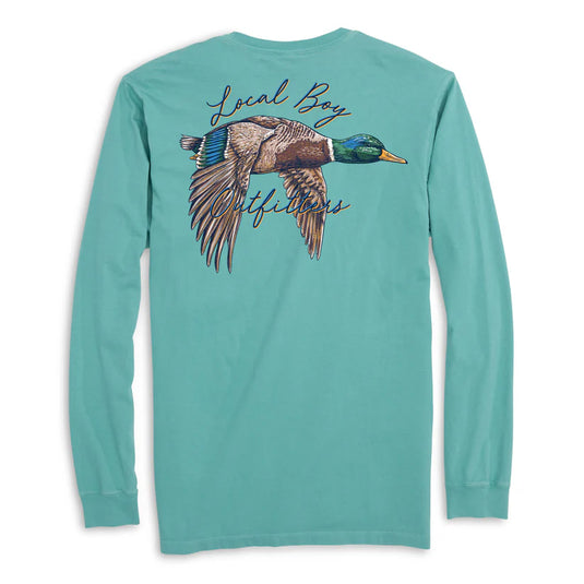 Local Boy Outfitters Brew Long Sleeve Pocket T-Shirt with logo chest and brew-themed back graphic