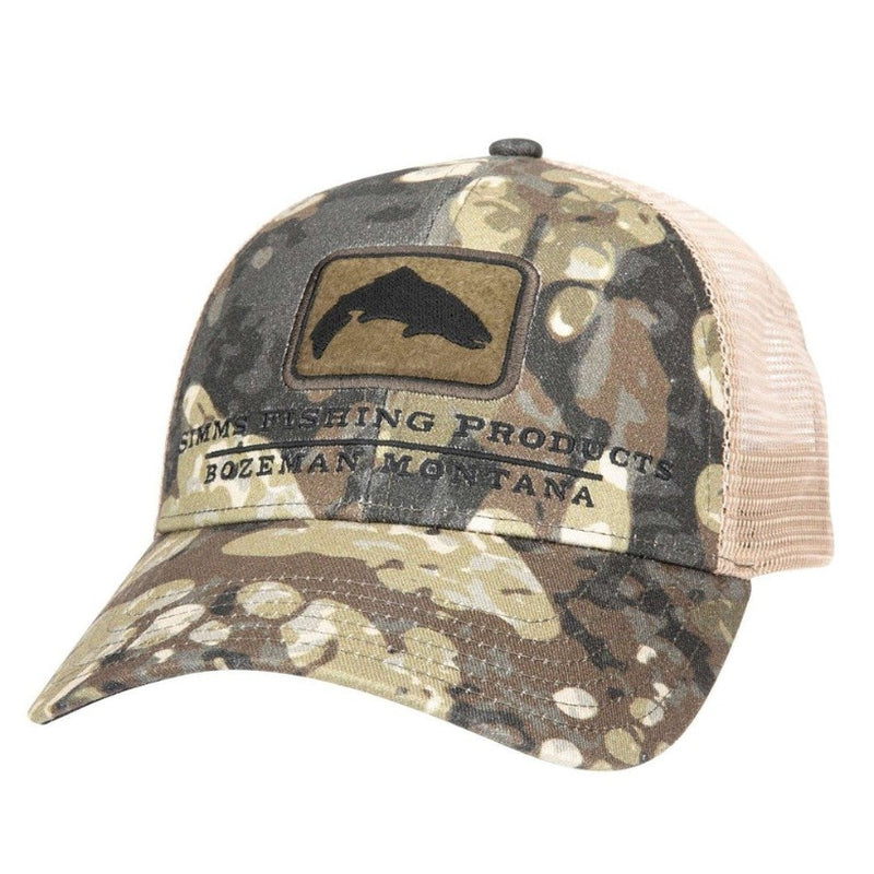 Load image into Gallery viewer, Simms Trout Icon Trucker Hats - Riparian Camo