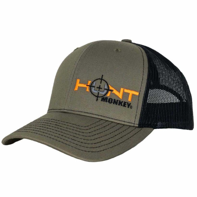 Load image into Gallery viewer, Hunt Monkey Embroidered Logo Hat - Loden Black Left Side View