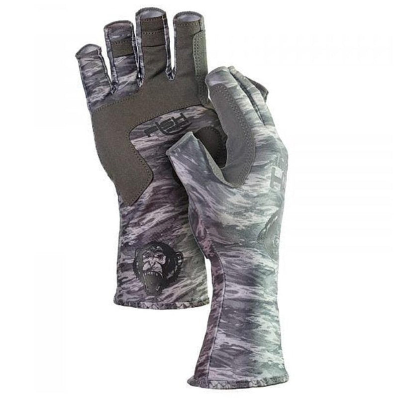 Load image into Gallery viewer, Fish Monkey Half Finger Guide Gloves Grey Water Camo
