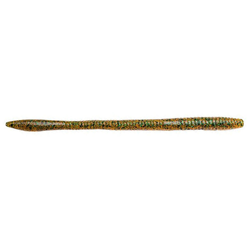 Load image into Gallery viewer, Strike King Super Finesse Worms Pumpkin Green Flake