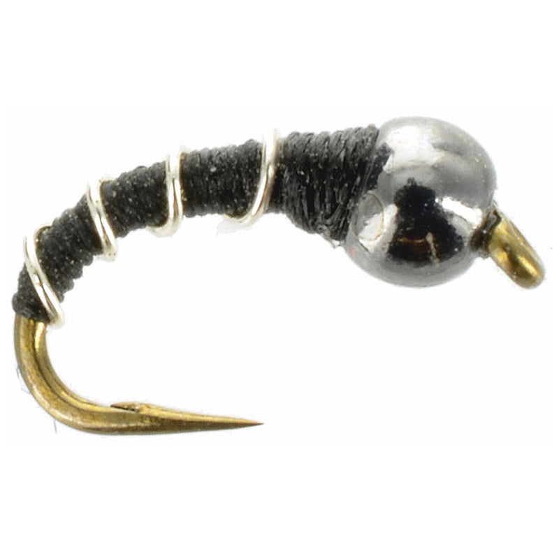 Load image into Gallery viewer, Umpqua Tungsten Zebra Midge Flies - Black and Gold