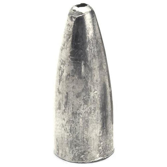 Bullet Shaped Fishing Lead Weights - Unpainted