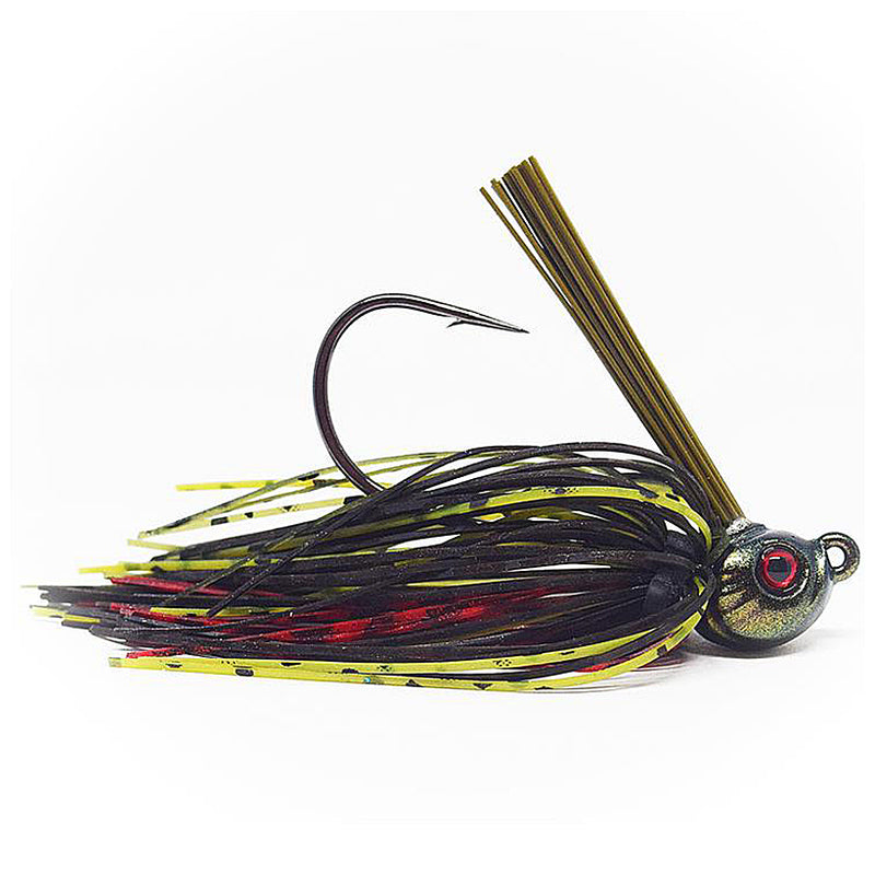 Load image into Gallery viewer, Talon Custom Billy Mac Fishing Jigs - Green Pumpkin Red