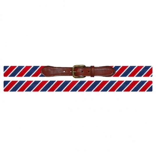 Smathers & Branson Patriotic Stripe Needlepoint Belt - Red, White, and Blue