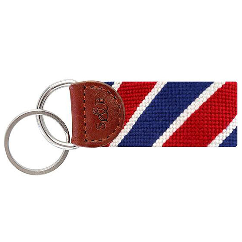 Load image into Gallery viewer, Smathers & Branson Key Fobs - Red Blue and White Stripes