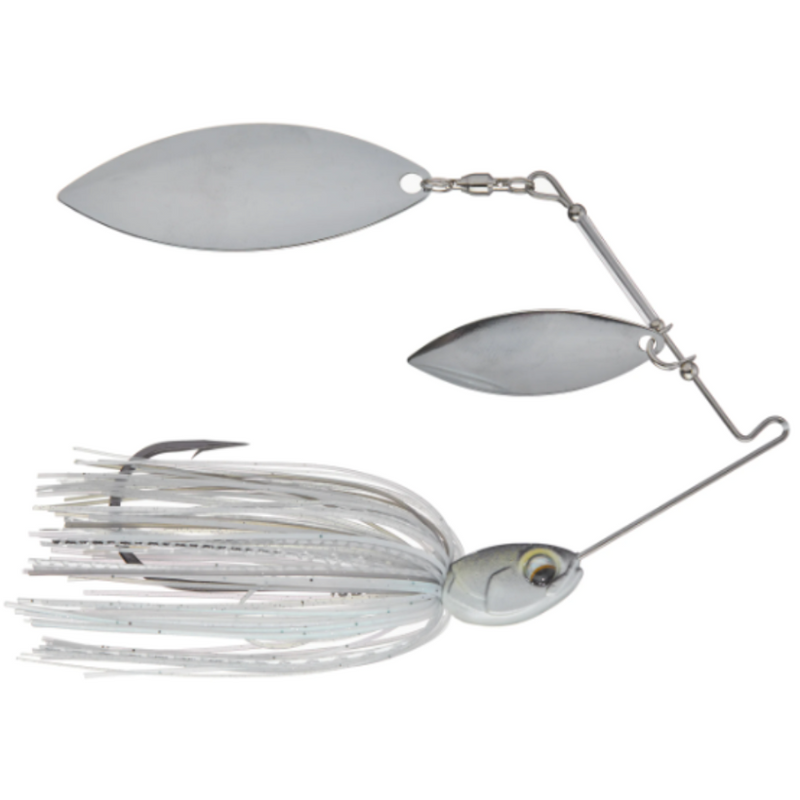 Load image into Gallery viewer, 6th Sense Divine Spinnerbait with hand-tied skirt, 3D head, and dual premium blades for bass fishing. Shad Pro
