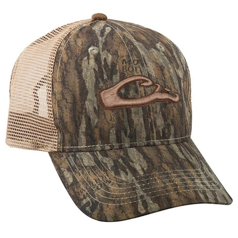 Drake Waterfowl Six Panel Camo Mesh Back Raised Logo Hat - Southern Reel Outfitters