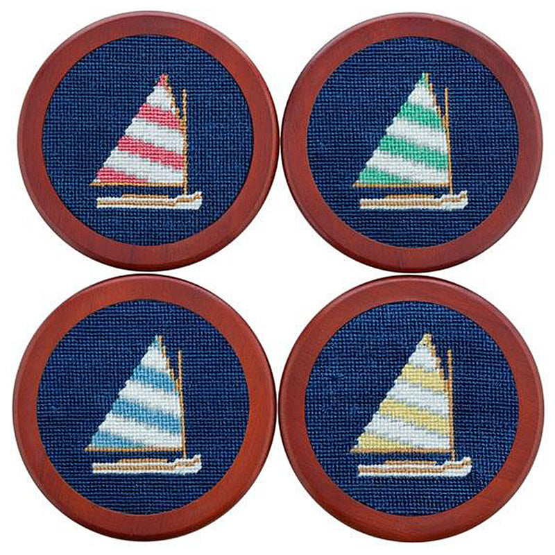 Load image into Gallery viewer, Smathers & Branson Needlepoint Coaster Set - Rainbow Fleet