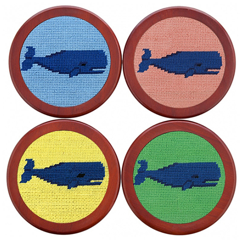 Load image into Gallery viewer, Smathers & Branson Needlepoint Coaster Set - Whales
