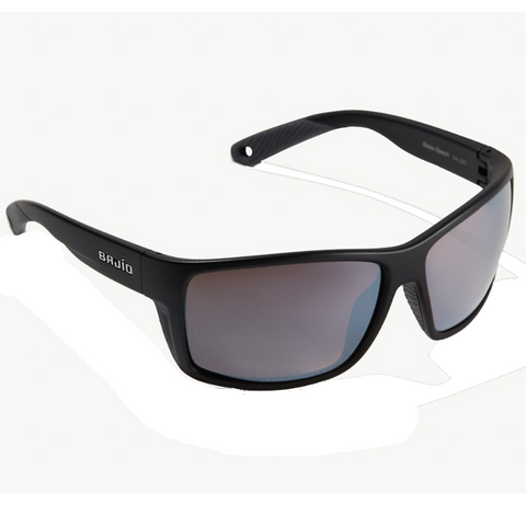 Bajio Bales Beach Sunglasses - Black Matte Green Mirror