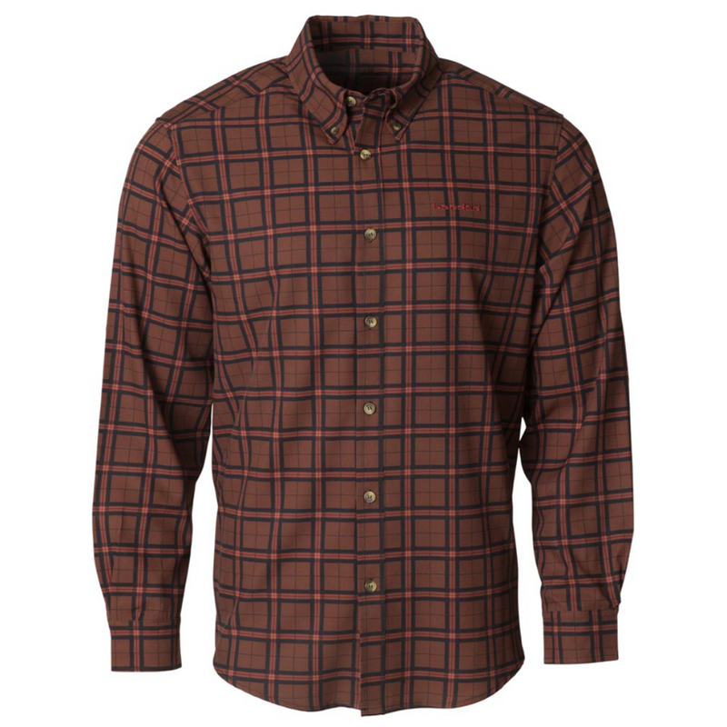 Load image into Gallery viewer, Banded Hustle Performance Button Up Shirts - Burgundy Plaid