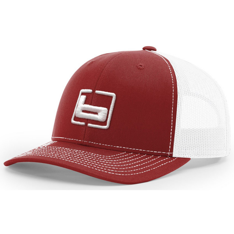 Load image into Gallery viewer, Banded Trucker Mesh Back Hat - Maroon and White