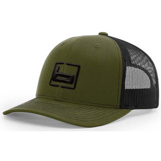 Banded Trucker Mesh Back Hat - Loden and Black