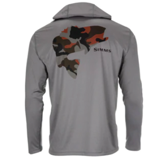 Simms Men's Tech Hoody - Artist Series - Bass Woodland Camo Flame Steel