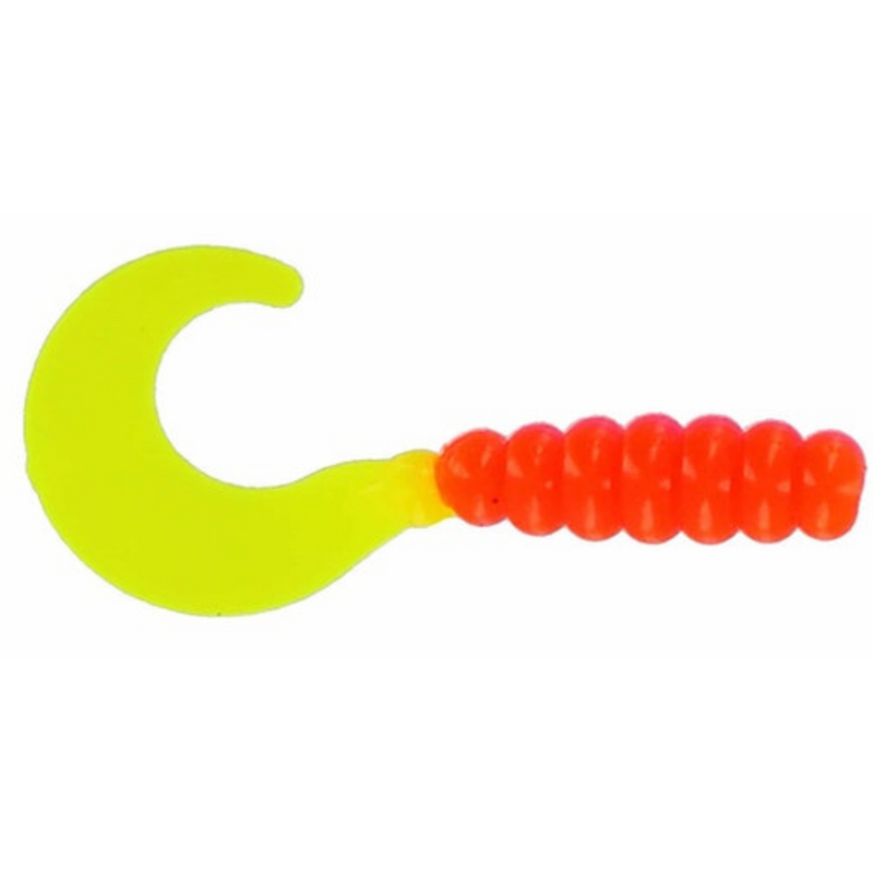 Load image into Gallery viewer, Big Bite Bait Fat Grubs - Orange Chartreuse