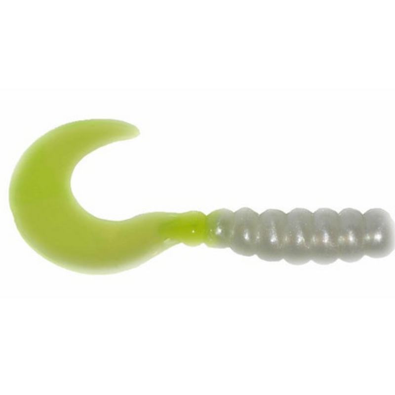 Load image into Gallery viewer, Big Bite Bait Fat Grubs - Pearl Chartreuse
