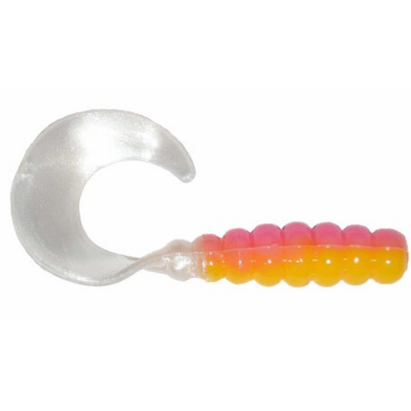 Load image into Gallery viewer, Big Bite Bait Fat Grubs - Pink Yellow Pearl