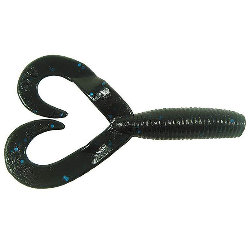 Load image into Gallery viewer, Yamamoto Double Tail Grub - Black Large Blue Flake