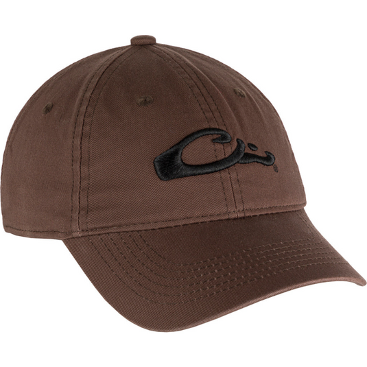 Drake Cotton Twill Hat – Low-Profile Outdoor Cap with Contoured Bill and Leather Strap Back