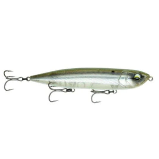 6th Sense Catwalk topwater walking bait with keel belly, 3D eyes, and lifelike gill detailing. Shad Burst