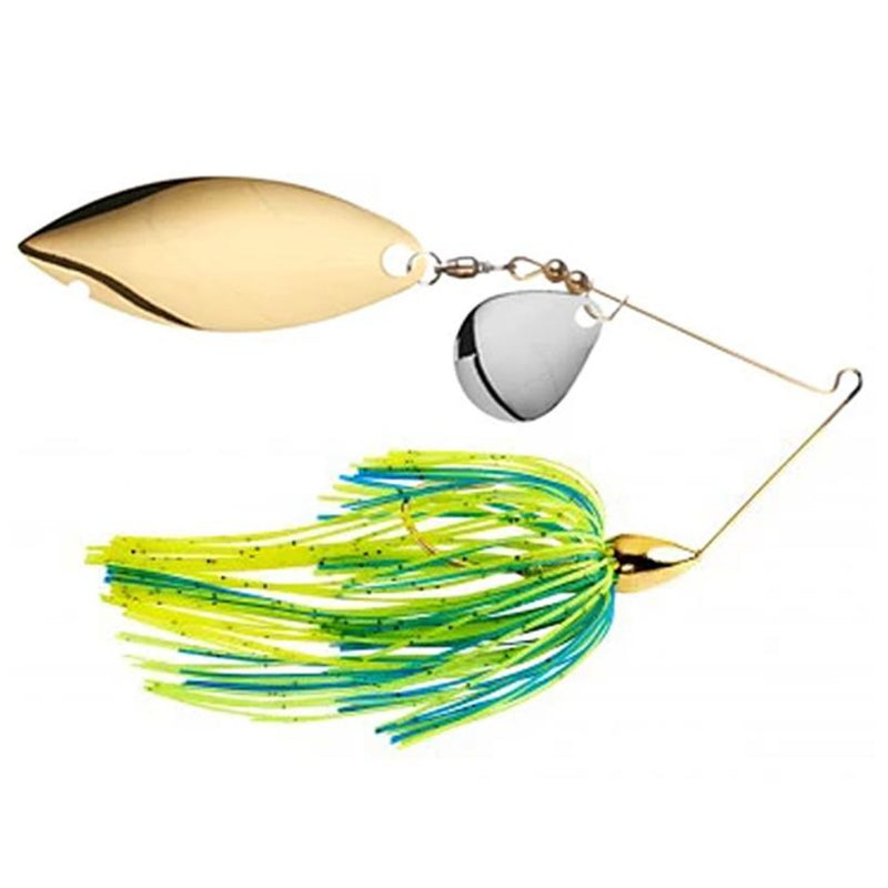 Load image into Gallery viewer, War Eagle Gold Colorado Willow Spinnerbaits - Chartreuse Blue