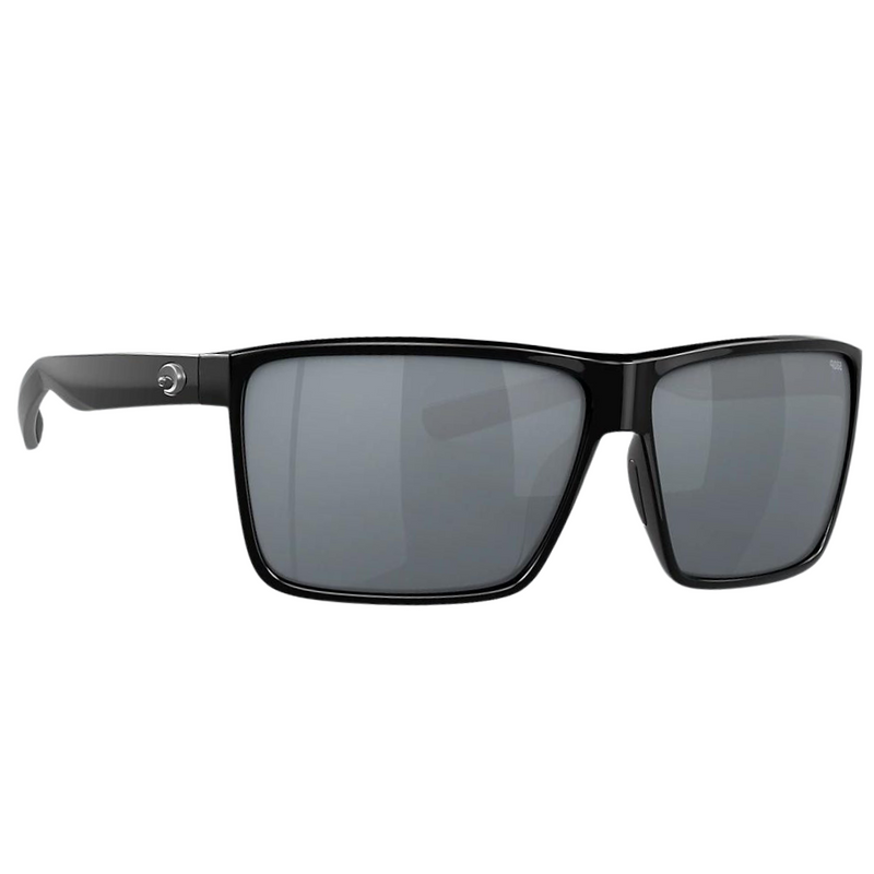 Load image into Gallery viewer, Costa Rincon Sunglasses - Shiny Black Frames with Gray Silver Mirror Lens
